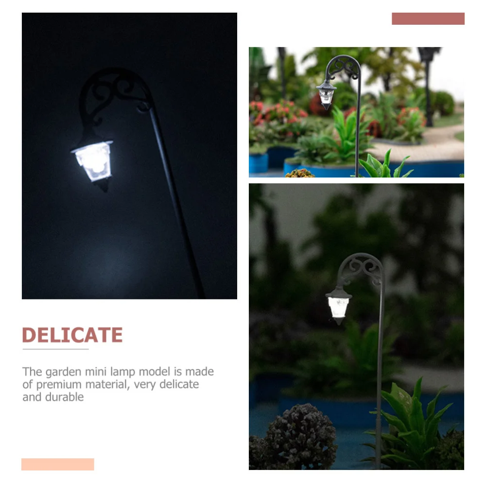 2Pcs Mini Street Light Model Decorative Sand Table Street Light Model Miniature Lamp