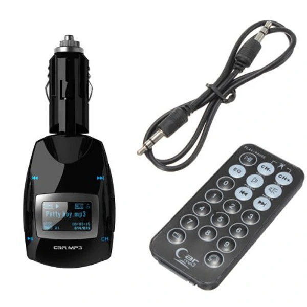 All-in-one LCD Display Car MP3 Player with FM Transmitter & SD/MMC Slot & USB Jack (Blue Light)