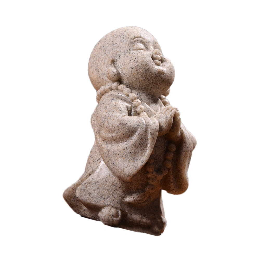 1PC Maitreya Sculpture Decor Handmade Sandstone Resin Maitreya Crafts Creative Maitreya Adornment Vintage Maitreya Desktop Ornament for Home Office Cafe Decor Sandstone Style