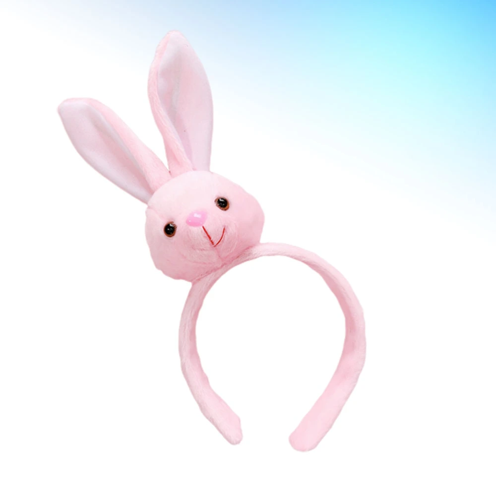 Pink Rabbit Head Hair Hoops Easter Headband Party Decoration Bunny Head Headdress Gift Party Supplies Photo Props