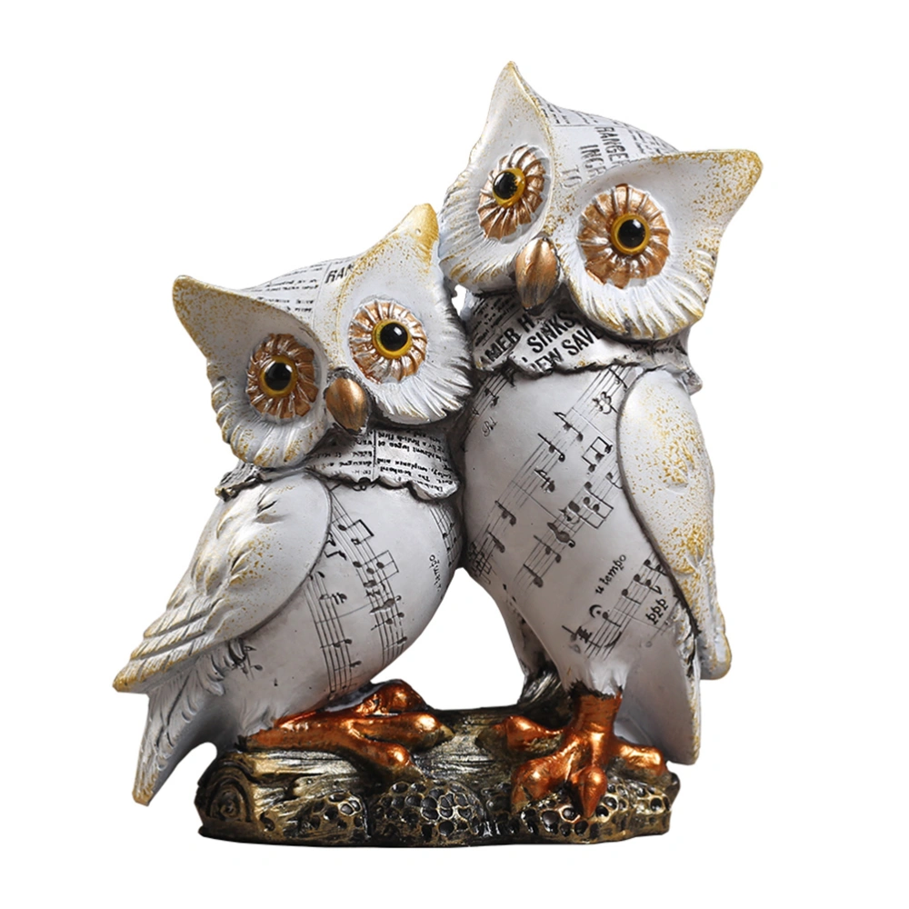 Resin Owl Desktop Adornment Retro Animal Owl Ornament Household Owl Adornment Resin Craft Decor