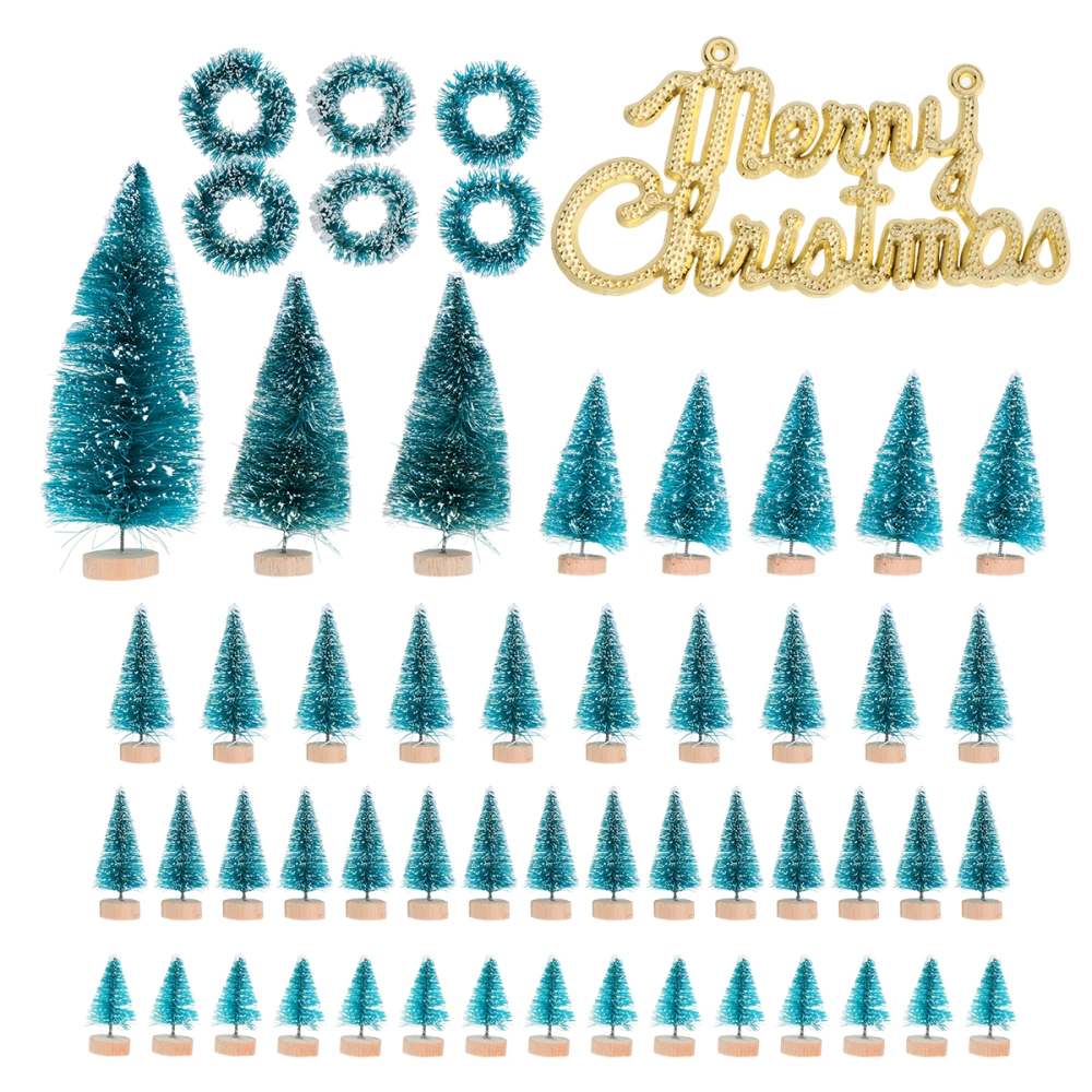 1 Set 55 Pcs Christmas Decorations Mini Christmas Trees (Assorted Color)