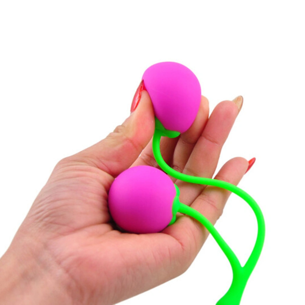 Silicone Female Smart Ball Cherry Kegel Ball Vaginal Tight Exercise Smart Shrink Vagina Ball Sexy Toy for Women Masturbation (As Shown in Picture 1)