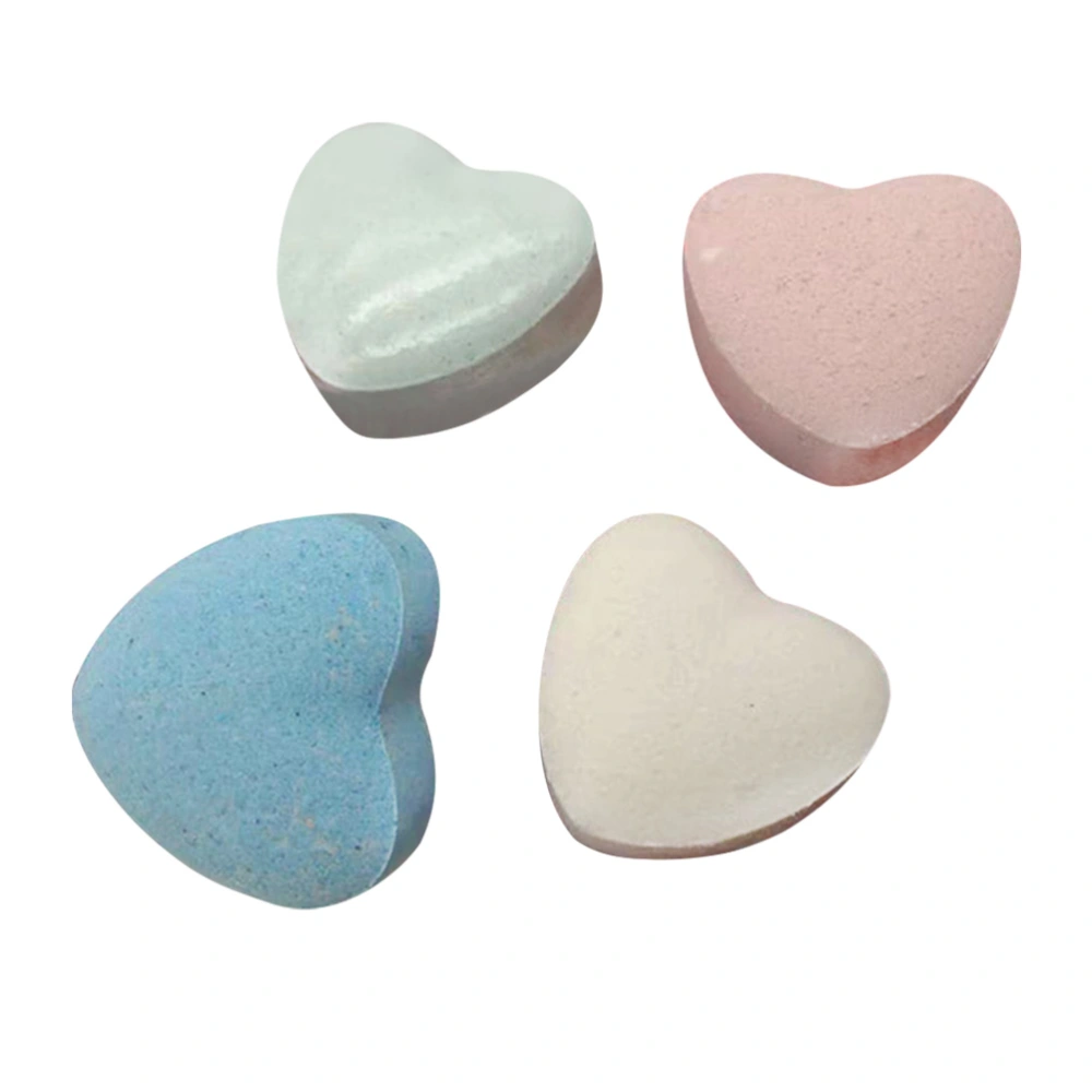 4pcs Scented Bath Bomb Heart Shape Bubble Shower Bath Fizzies Bombs Salts Ball Gift Set Aromatherapy Fizzer Fragrance for Spa Skin Care (Pink + Blue + White + Green)