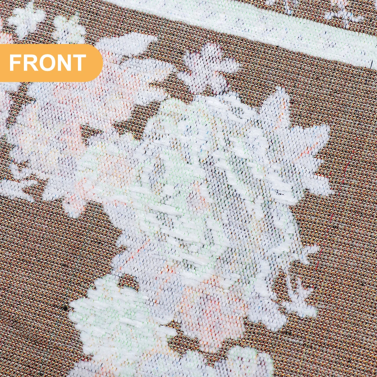 Floral Pattern Prayer Mat Imitation Cashmere Muslim Prayer Rug Carpet for Living Room Bedroom Hall (White)
