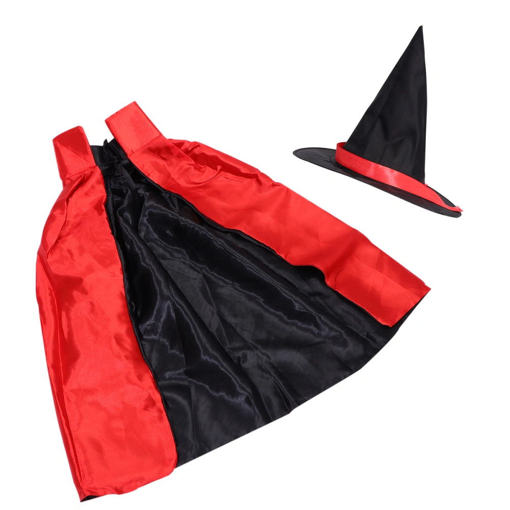 2pcs Halloween Cosplay Costume Kid Cloak Hat Halloween Performance Clothing Cape