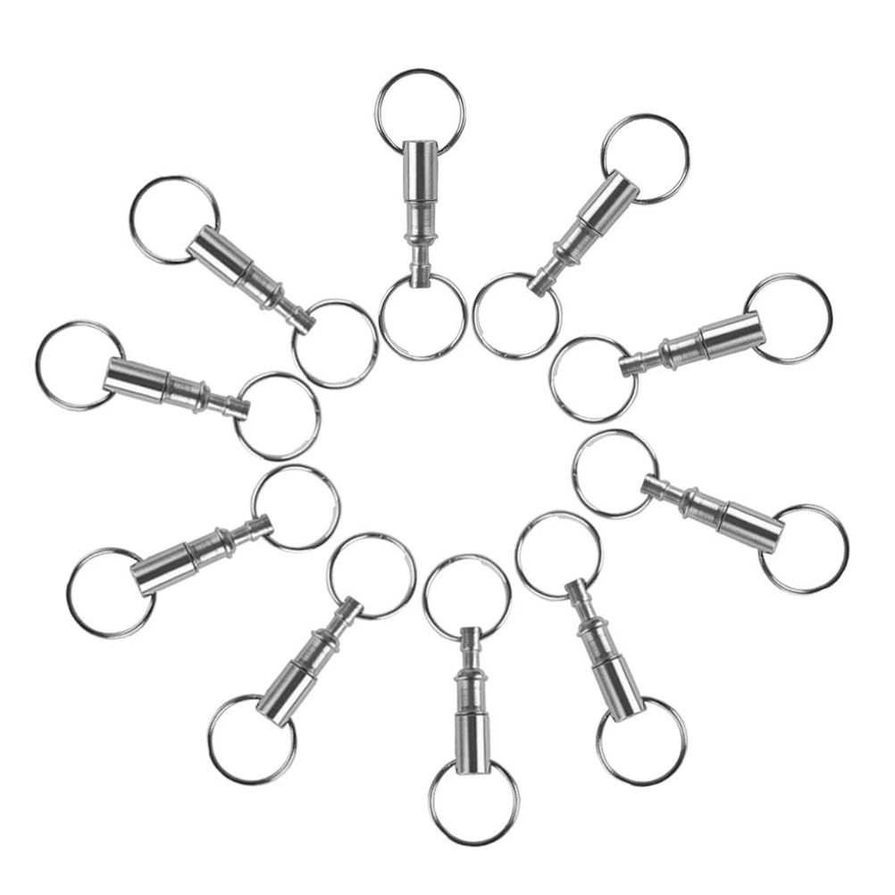 10pcs Pull-Apart Key 2 Split Rings Easy Detach Double Spring Split Snap Seperate Chain Key Accessory