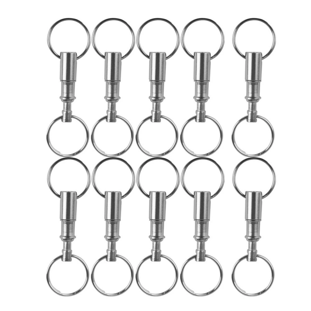 10pcs Pull-Apart Key 2 Split Rings Easy Detach Double Spring Split Snap Seperate Chain Key Accessory