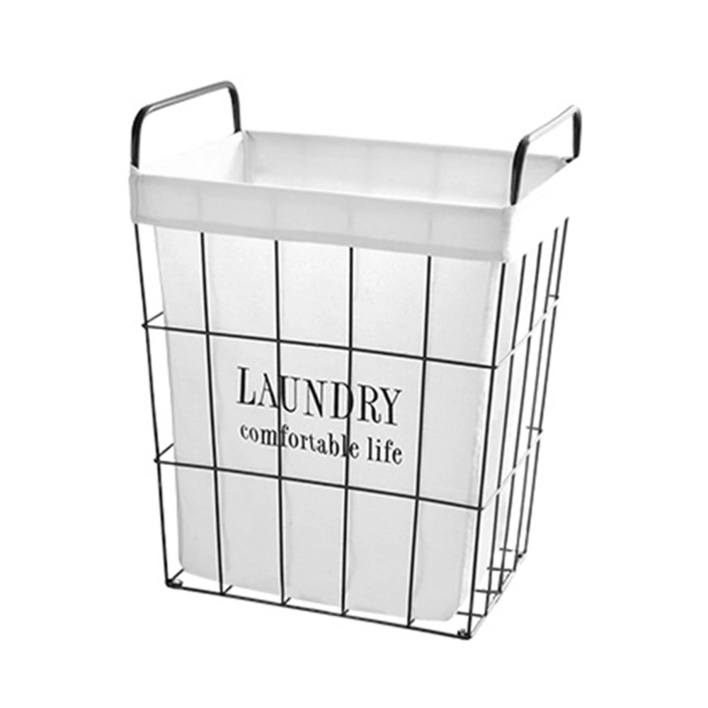 Iron Retro Laundry Hamper Storage Bin Dirty Clothes Basket Laundry Basket Organizer (Normal Pattern)