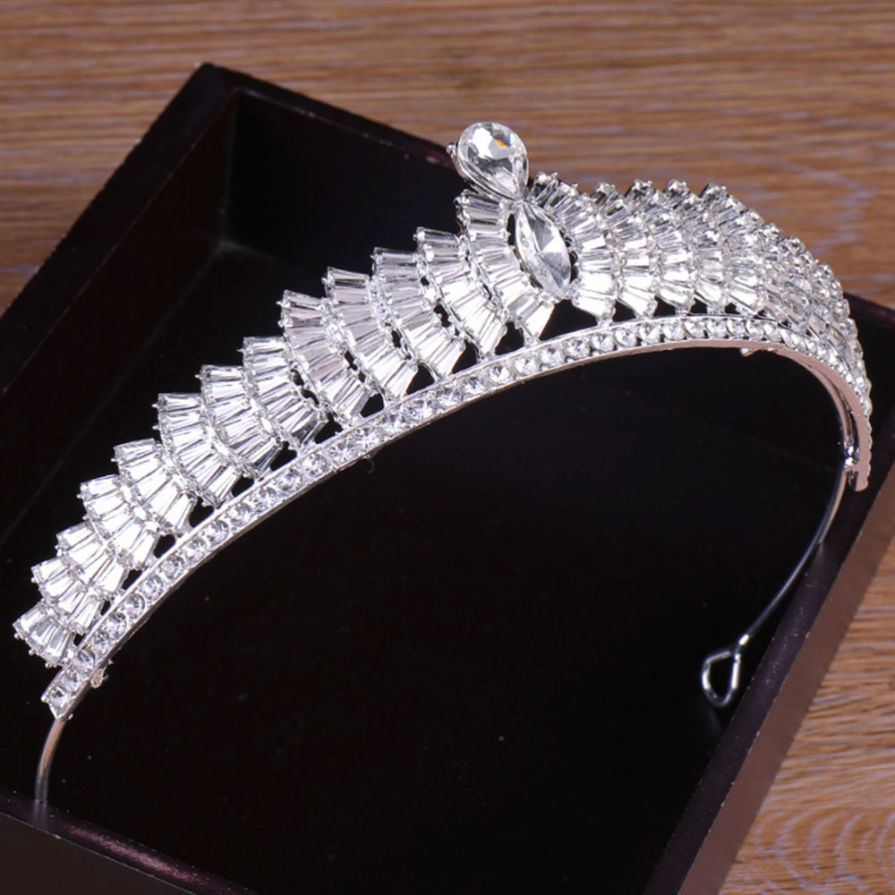 1PC Bride Rhinestone Alloy Crown Headwear Wedding Dinner Banquet Crown Headdress