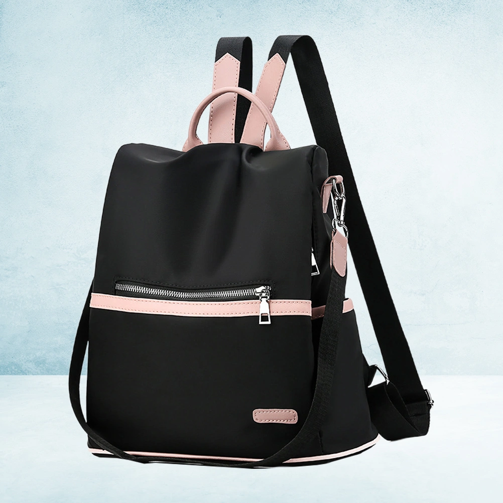 Guard Against Theft Women Backpack Casual Multi-function Shoulder Bag Large Capacity School Bag with Replacement Shoulder Strap for Women Girls (Black)