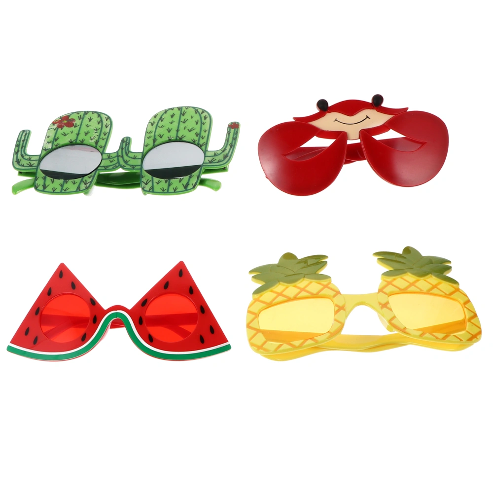 4pcs Creative Glasses Novelty Costume Sunglasses Funny Eyeglasses for Party