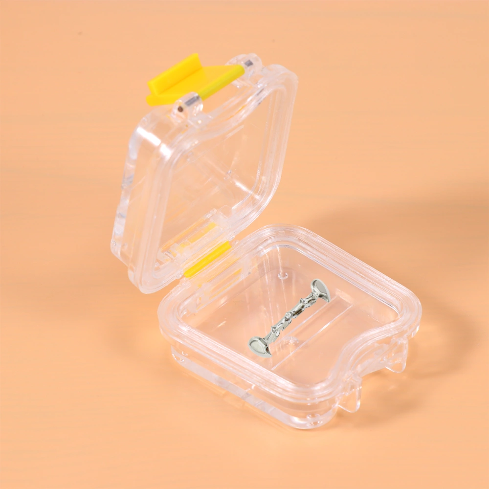 Transparent Retainer Case Dentures Box Mouth Guard Case Orthodontic Denture Storage Container Holder for Home Shop (Yellow)