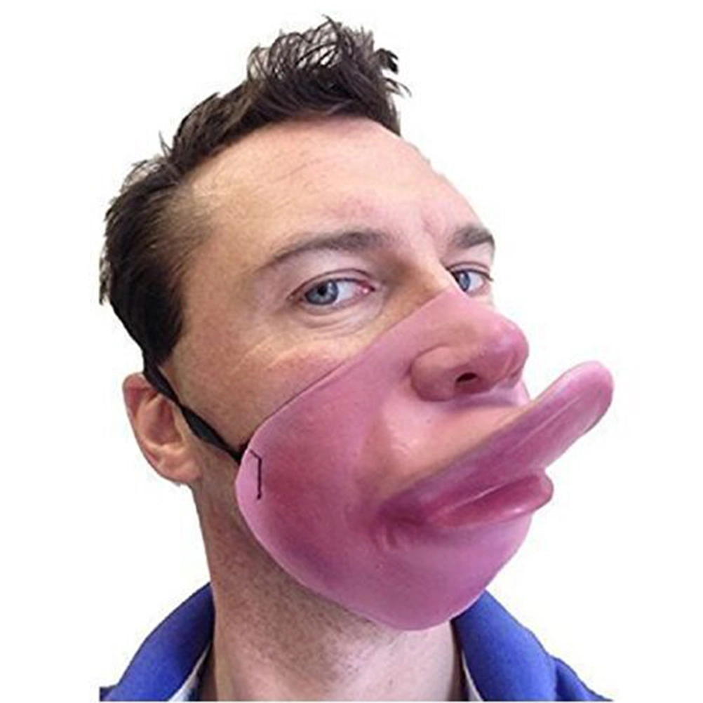 Latex Half Face Mask for Movie Fancy Dress Masquerade Halloween (Warped Lip)