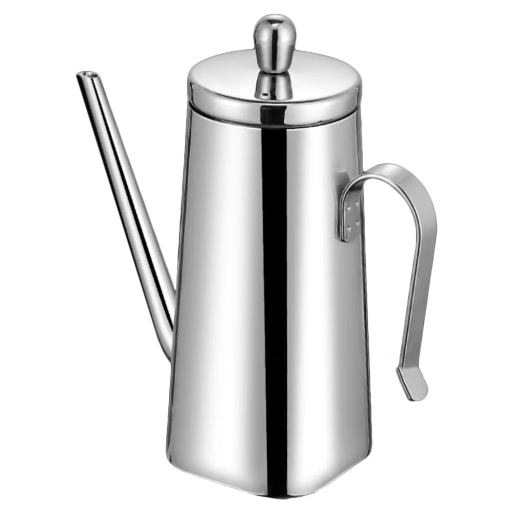 Stainless Steel Oil Can Long Spout Oil Pot Large Capacity Oil Storage Bottle