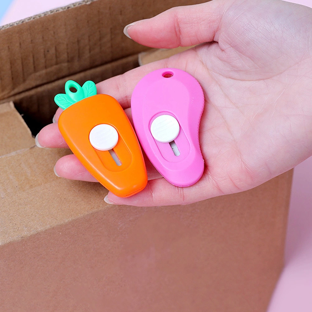 12pcs Paper Cutter Box Opener Carrot Shaped Cutting Tools Office Supplies