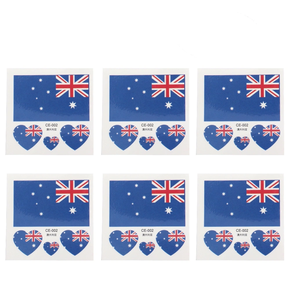 12 Pcs Country Flag Stickers Fashion Sports Body Face Art Decals  (Australian)