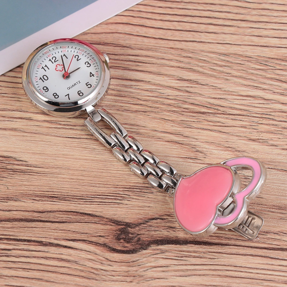 Heart Shaped Watch Waterproof Pocket Watch Fashion Creative Hanging Watch for Decor Use (Pink)