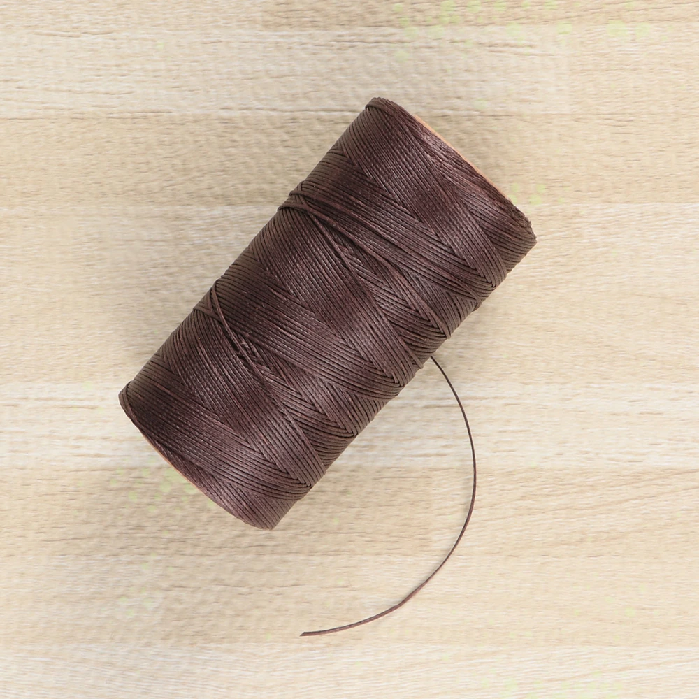 150D 0.8mm Leather Sewing Wax Thread Hand Stitching Cord Craft DIY Leather Tools Sewing Craft Leather Special Flat Waxed line(260m/Light Coffee)