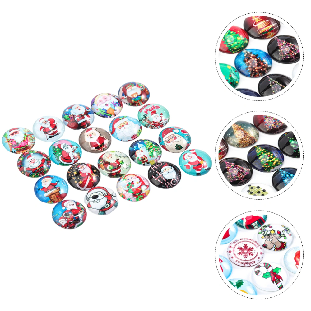 60Pcs Christmas DIY Glass Cabochons Beautiful Glass Gemstone (Random Style)