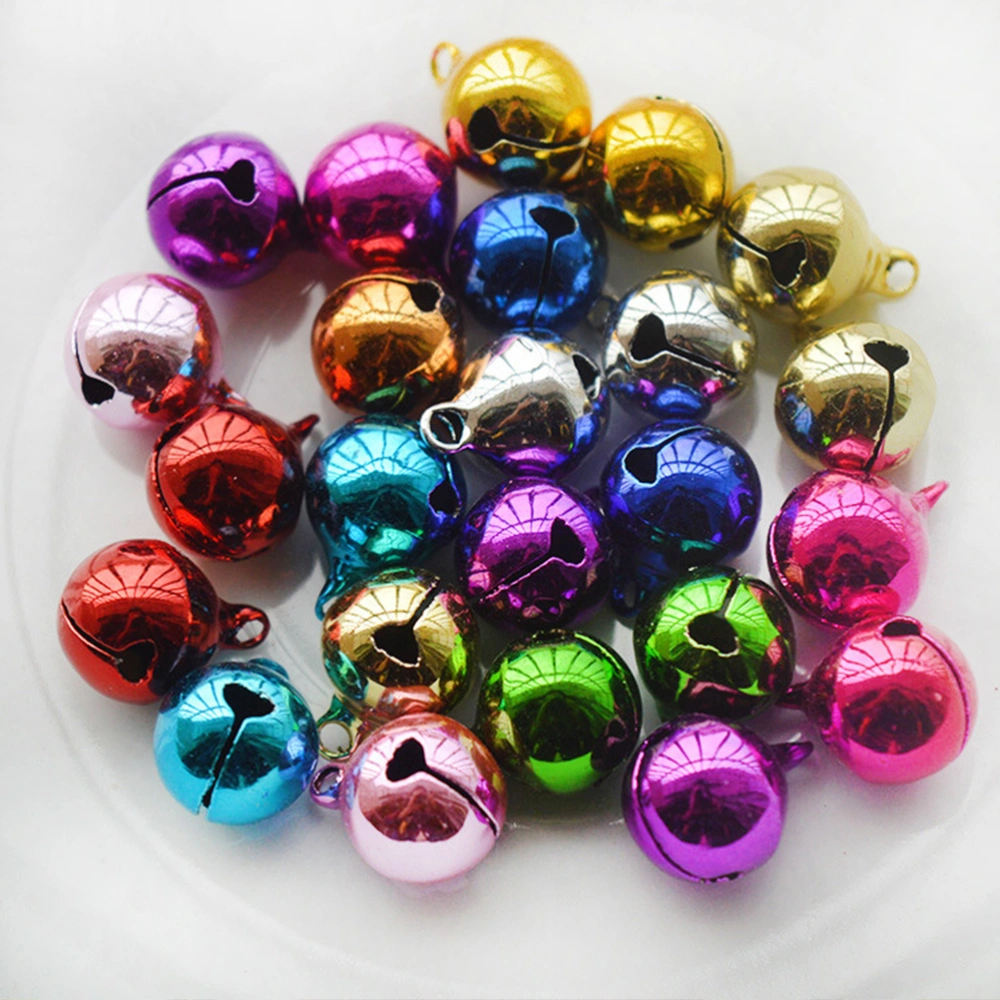 50pcs Electroplated Bell DIY Metal Bell Christmas Decorations Assorted Color