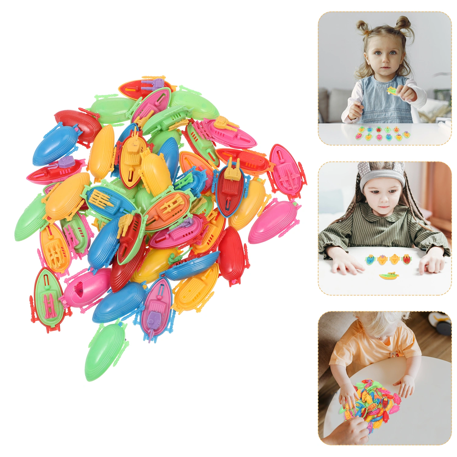30Pcs Plastic Sailboats Toys Sailing Boat Model Boat Ornament Party Favors