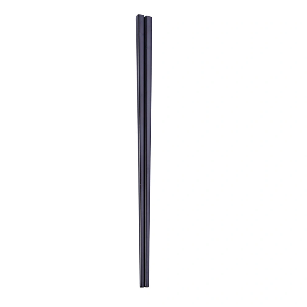 A Pair of Stainless Steel Chopsticks Electroplating Square Chopsticks Reusable Metal Chopsticks (23cm, Black)