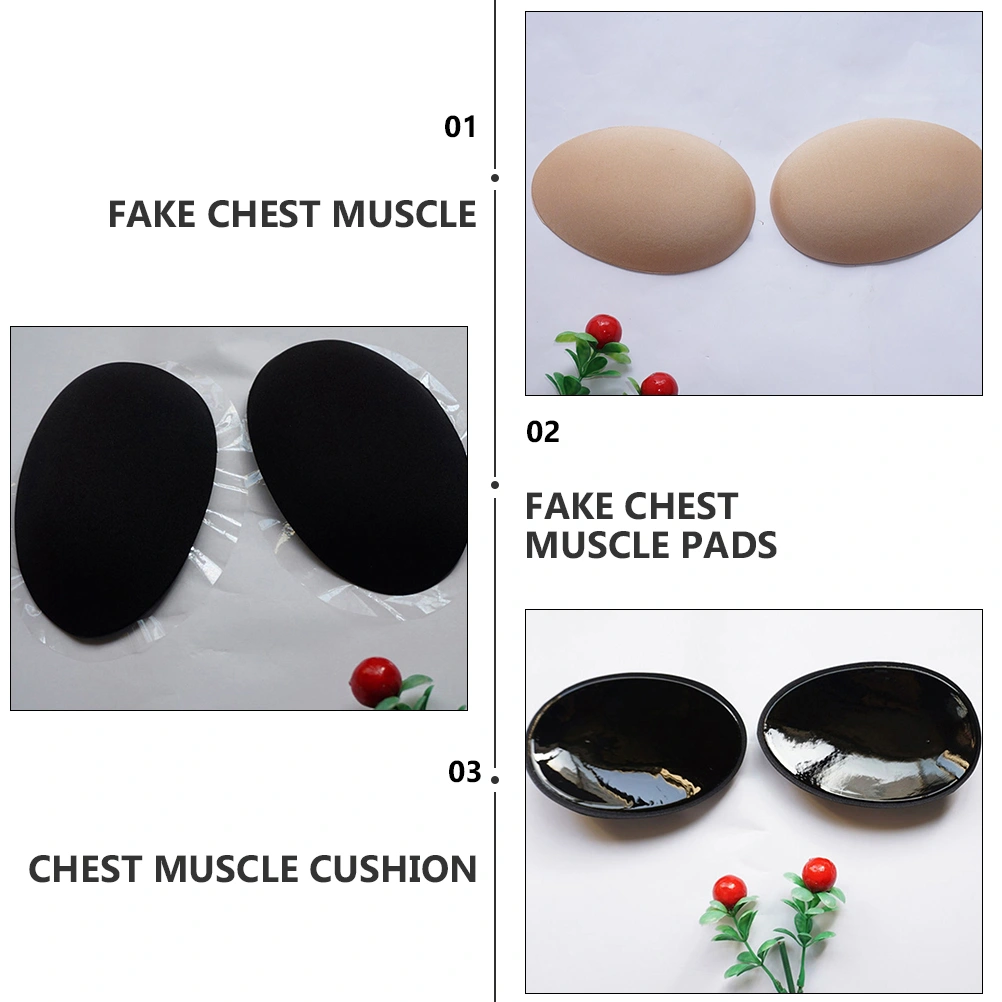 2 Pairs Men Chest Muscle Pads Fake Chest Muscle Pads Chest Muscle Cushions