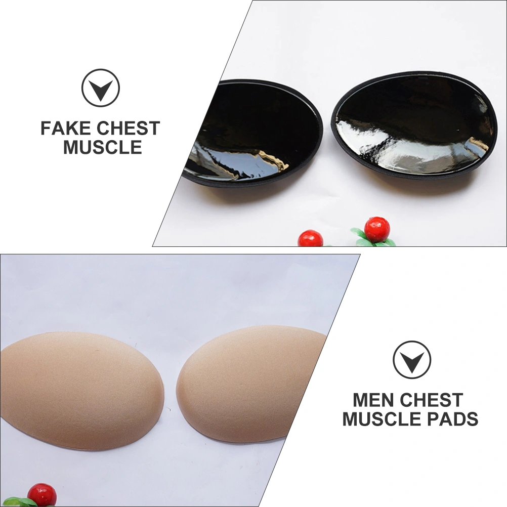 2 Pairs Men Chest Muscle Pads Fake Chest Muscle Pads Chest Muscle Cushions