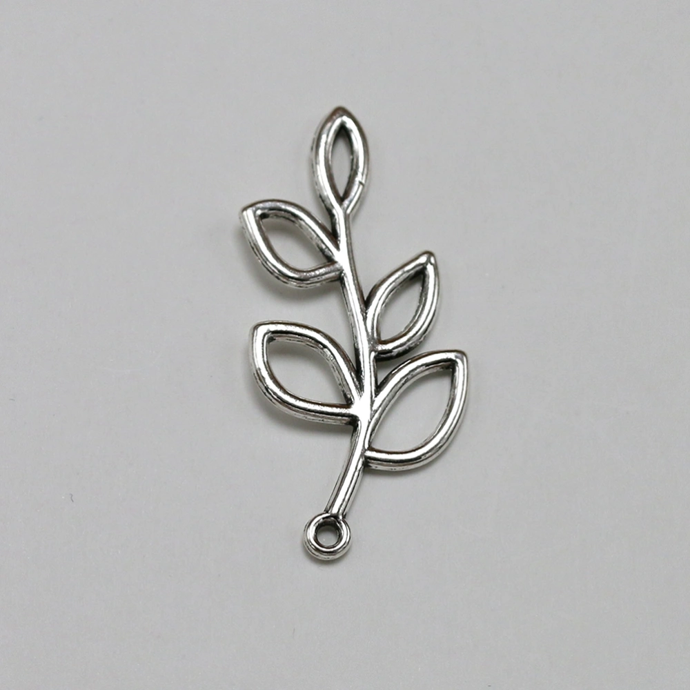 10pcs Alloy Hollow out Branch Shape Pendants Charms DIY Jewelry Making Accessory for Necklace Bracelet (Antique Silver)