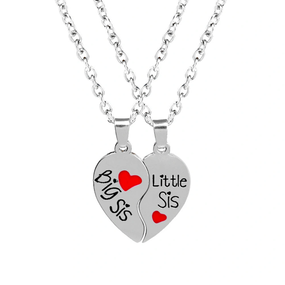 3 Pairs Sister Friendship Pendant Necklace Heart Patchwork Pendant Necklace Good Sister Theme Necklace (Style 1)