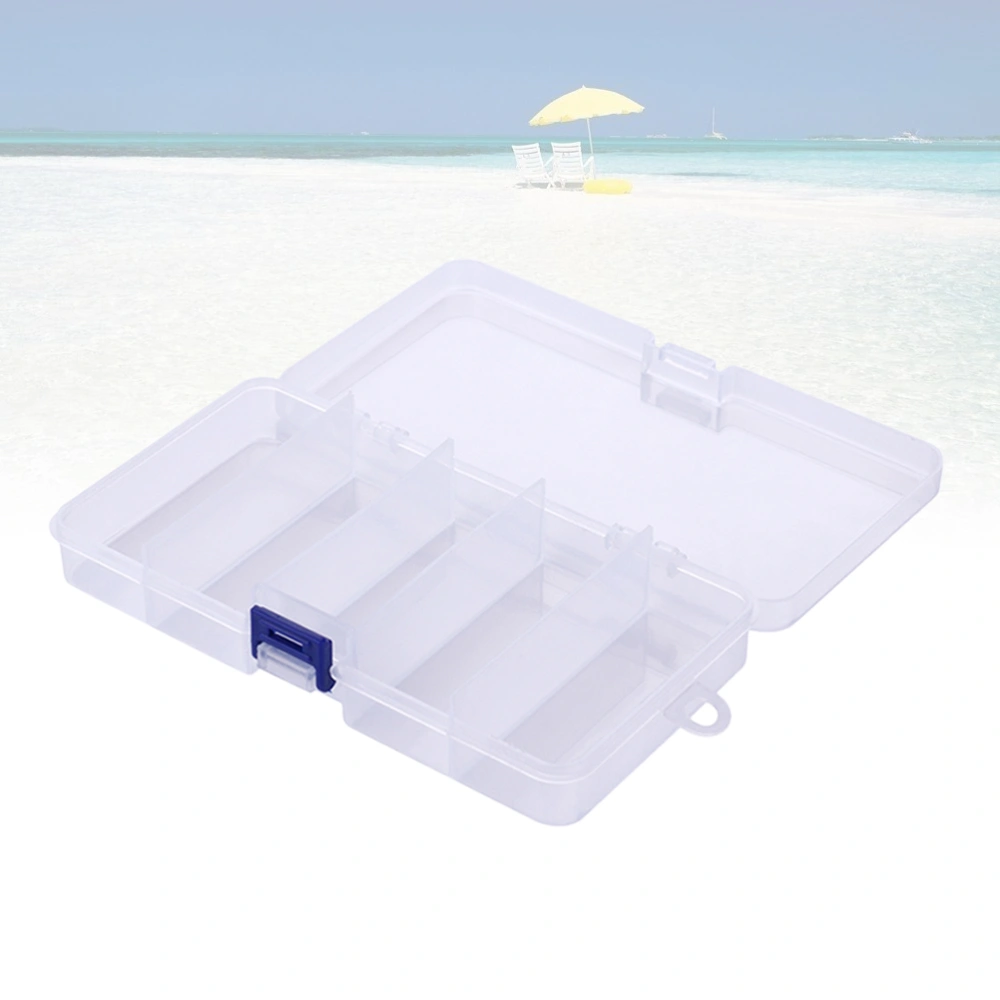 5 Grids Portable Plastic Transparent Fishing Tool Tackle Box Compression Impact Resistant Fishing Bait Box