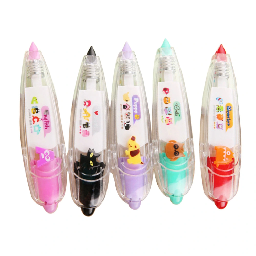 5pcs Push Correction Tape Novelty Stationery for Scrapbooking Greeting Letter Diary School Office Supplies (Random Color Style)