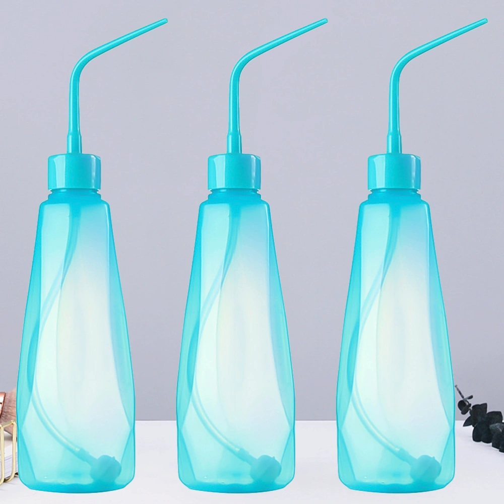 3pcs 480ML Watering Bottle Portable Watering Can Flowers Plants Water Sprayer Refillable Bottle Watering Tool (Blue)