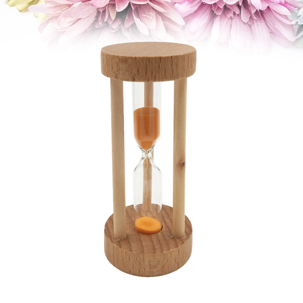 3 Min Wooden Sandglass Hourglass Orange Sand Timer Clock Table Desktop Decoration