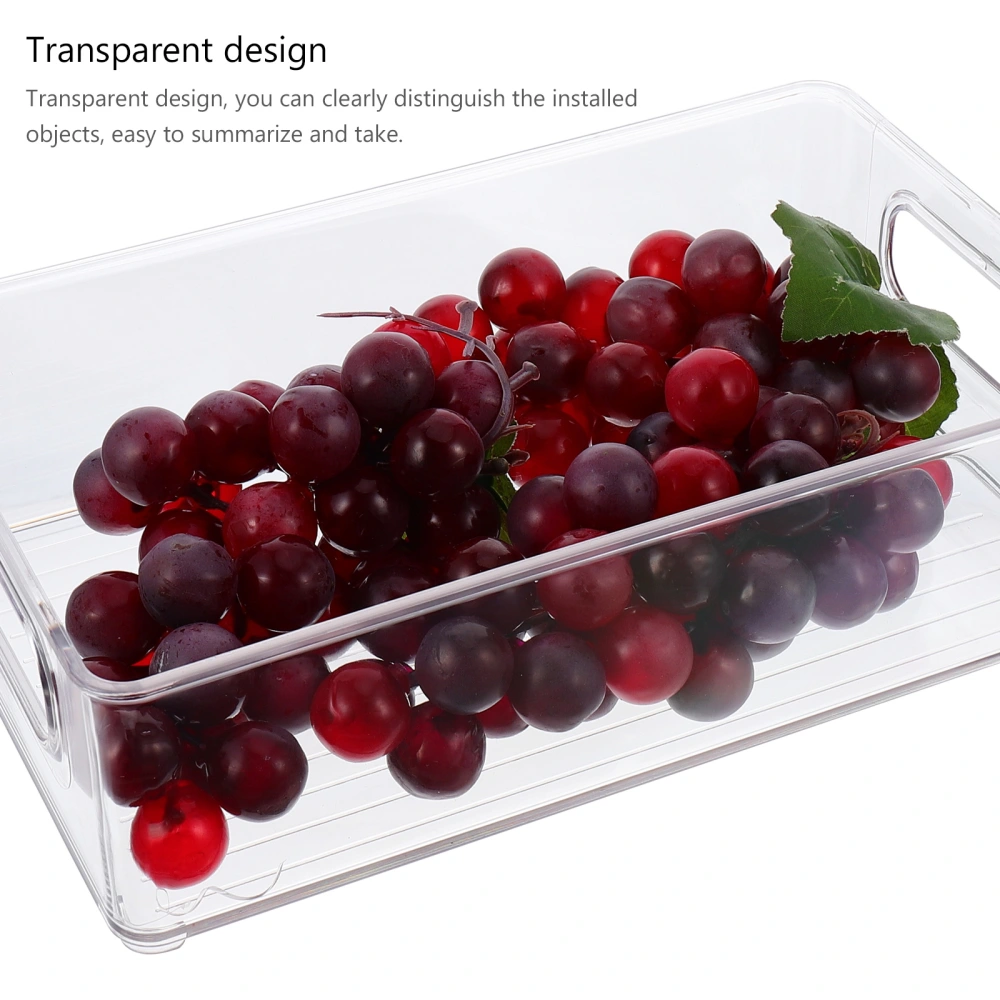 3 Pcs Drawer Type Fridge Storage Boxes Delicate Storage Bins (Transparent)