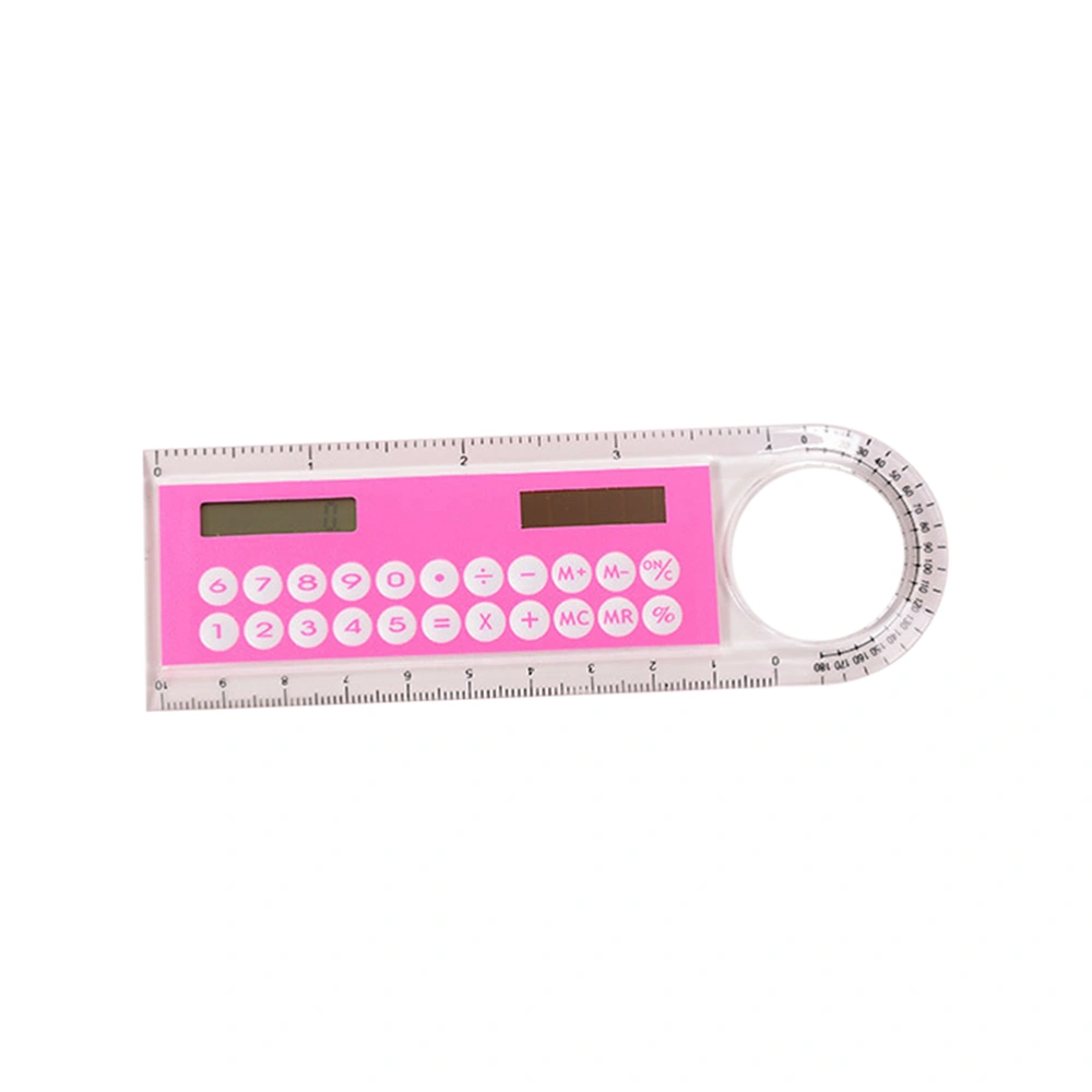 10cm Ruler Mini Digital Calculator 2 in 1 Kids School Office Stationery Gifts (Random Color)