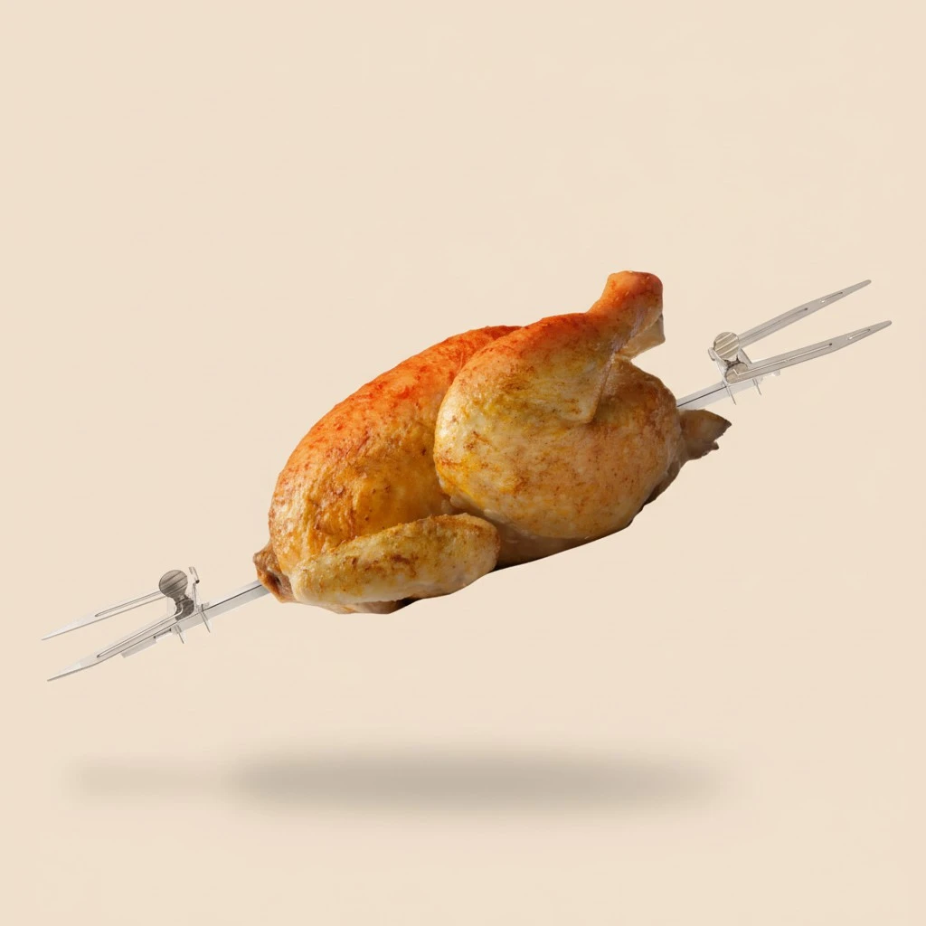 Stainless Steel Air Fryer Fork Rotating Roast Chicken Fork Grill Rotisserie Air Fryer Accessories