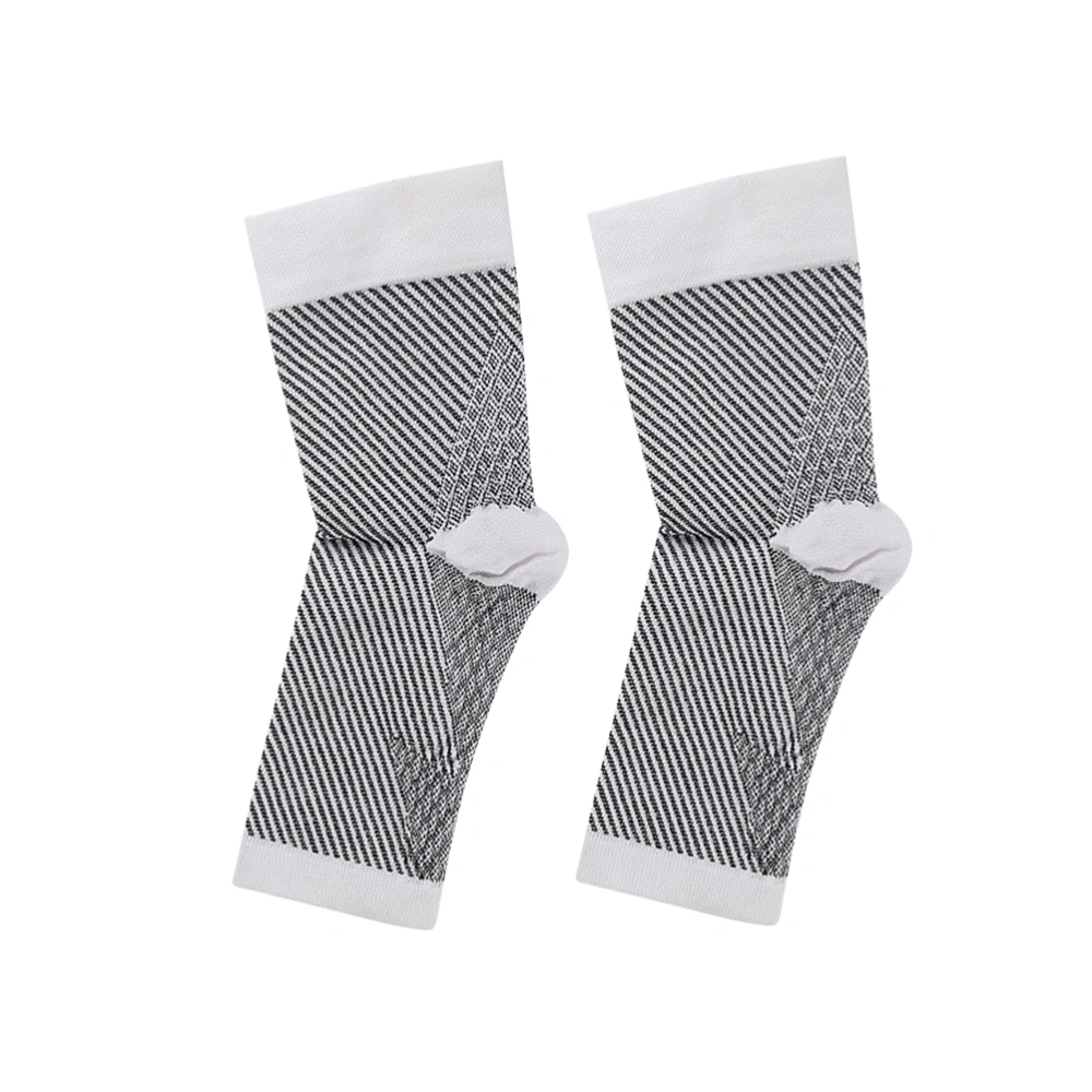 1 Pair Pressurized Ankle Guards Sports Ankle Protectors Breathable Ankle Brace Ankle Care Support Size L/XL White