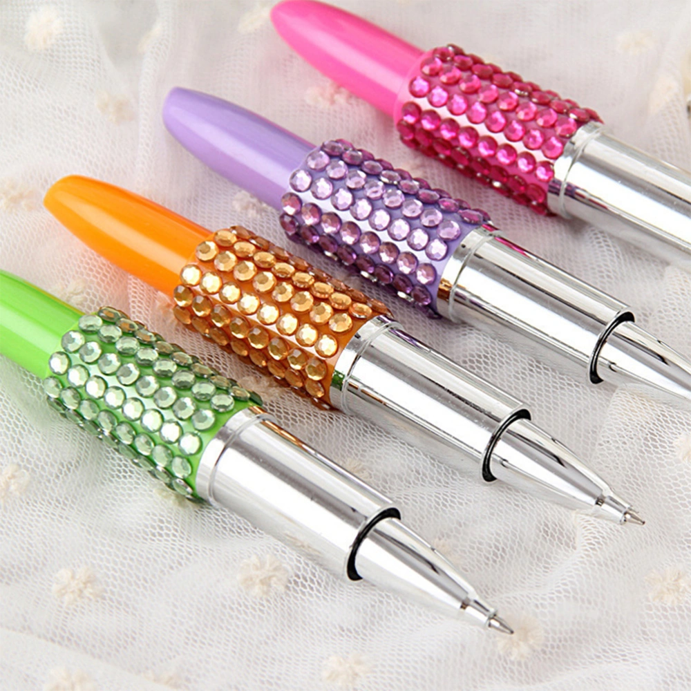 10pcs Lipstick Ball-Point Pen Creative Beautiful Ball-Point Pen Lipstick Sign Pen for Home Store School (Mixed Color)