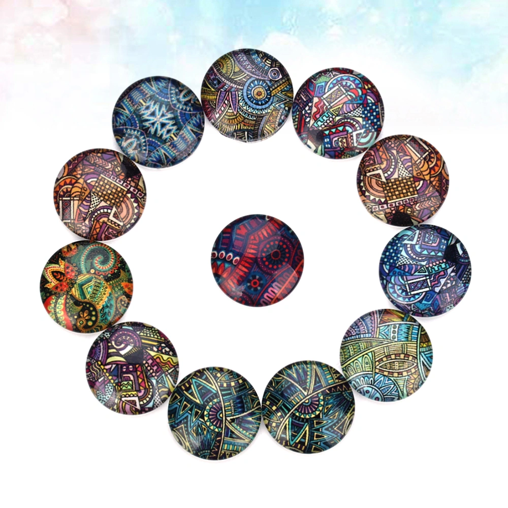 20PCS DIY Jewelry Accessories Creative DIY Geometric Figure Glass Patch DIY Glass Interface Patch DIY Time Glass Patch Circular Jewelry Making Material (Mixed Color, 10mm)