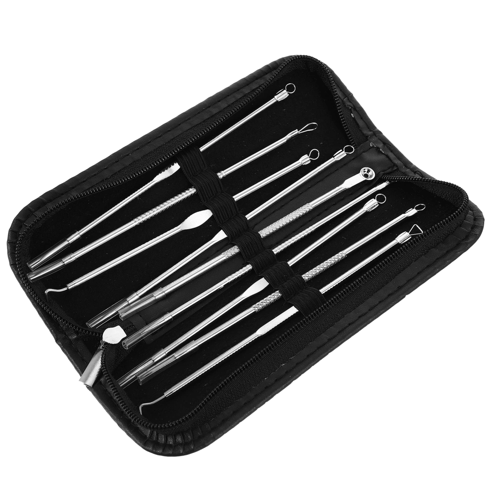 9pcs Blackhead Remover Comedone Extractor Kit Pimple Tool with Storage Case