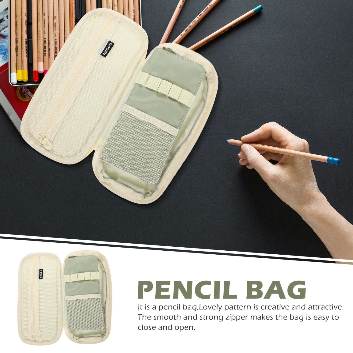 Multi Layer Pencil Bag Women Lovely Pencil Pouch Study Sundries Organizer