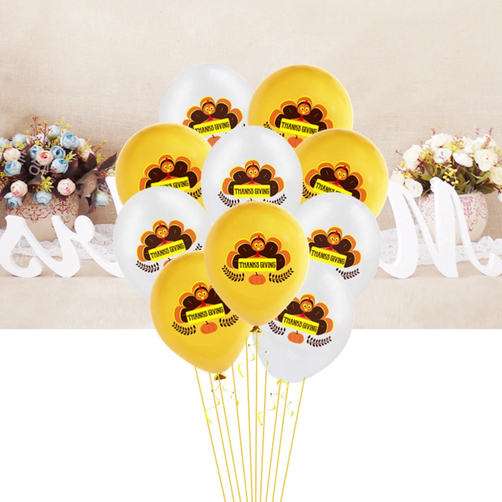 20 Pcs 12 Inch Thanksgiving Day Balloons Turkey Printed Balloons Latex Balloons Festival Party Celebration Balloons Wedding Birthday Party Favors