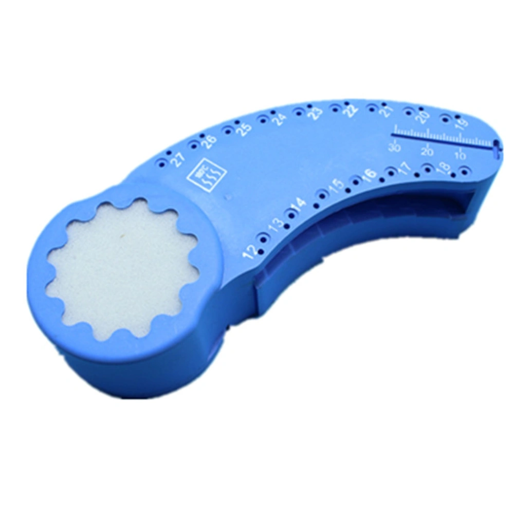 1pc Plastic Dental Measuring Board Ruler Curving Oral Root Canal Test Ruler Dentist Equipment Measurement (Blue)