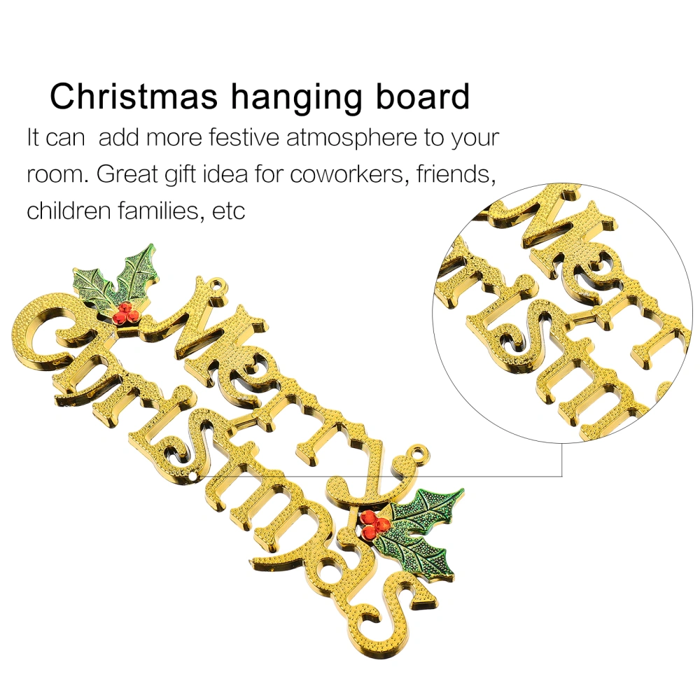 2Pcs Merry Christmas Letters Pendant Hanging Ornament Door Hanging Decoration