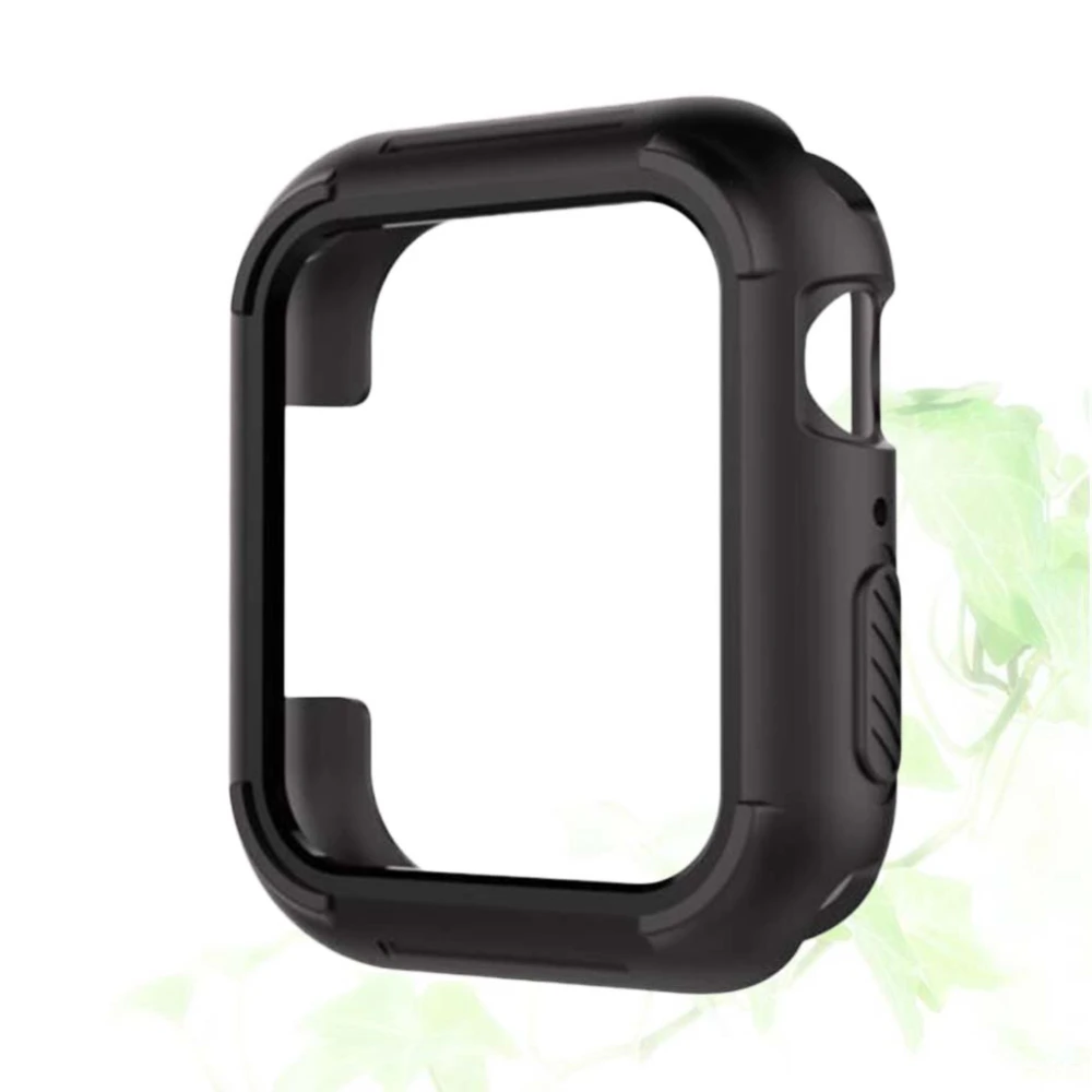 3pcs 44mm Silicone Case Black Base Proof Protective Rugged Case Compatible for Apple Watch 4(Black)