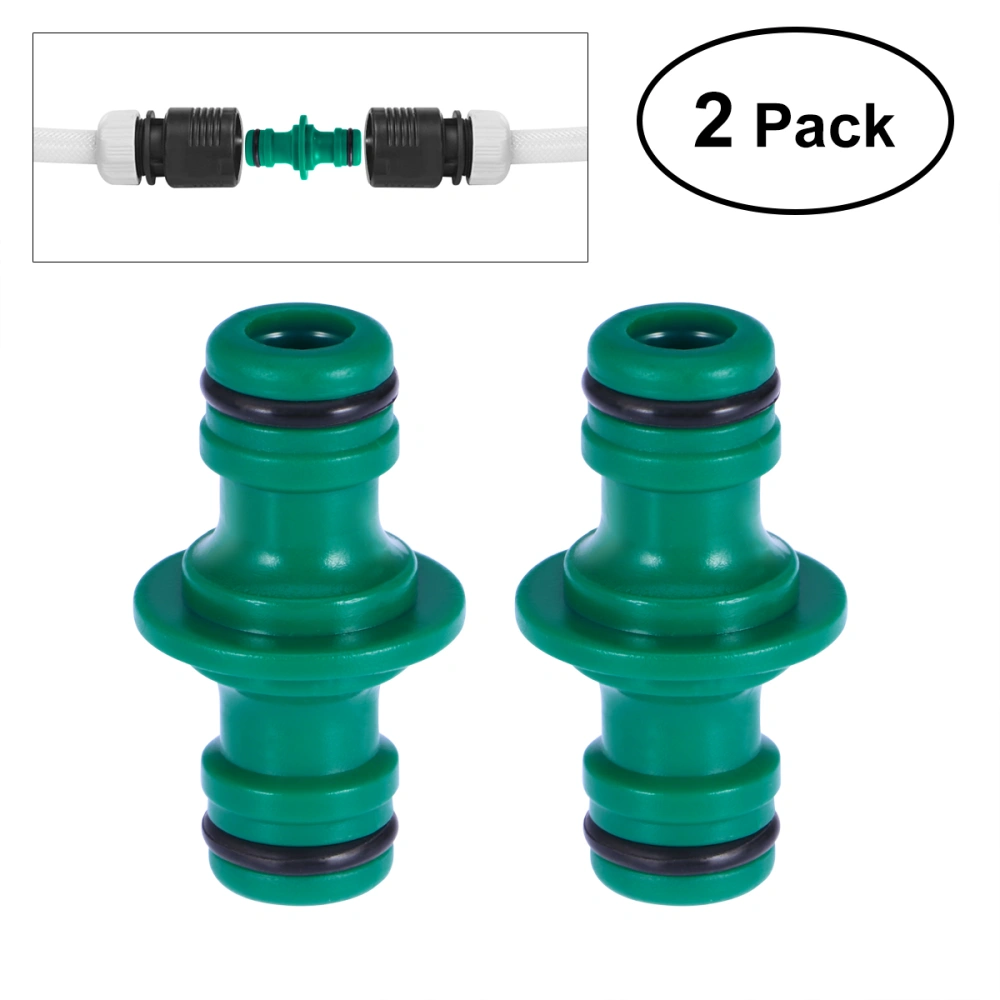 OUNONA 2PCS Two-way Nipples Joints Adapter 1/2 inch Plastic Quick Coupling for Garden House