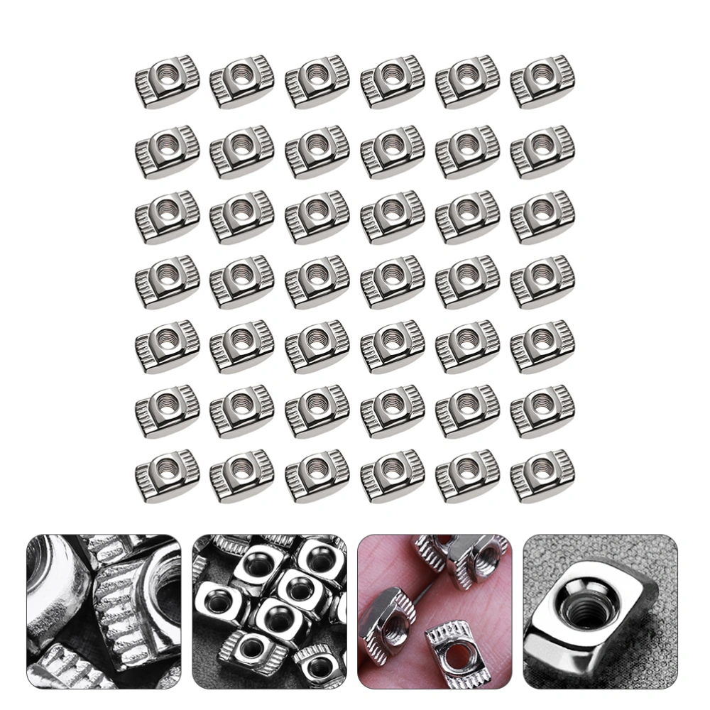 120Pcs European T Nuts M5 T Lock Nuts Hammer Head Mounting Nuts (Silver)