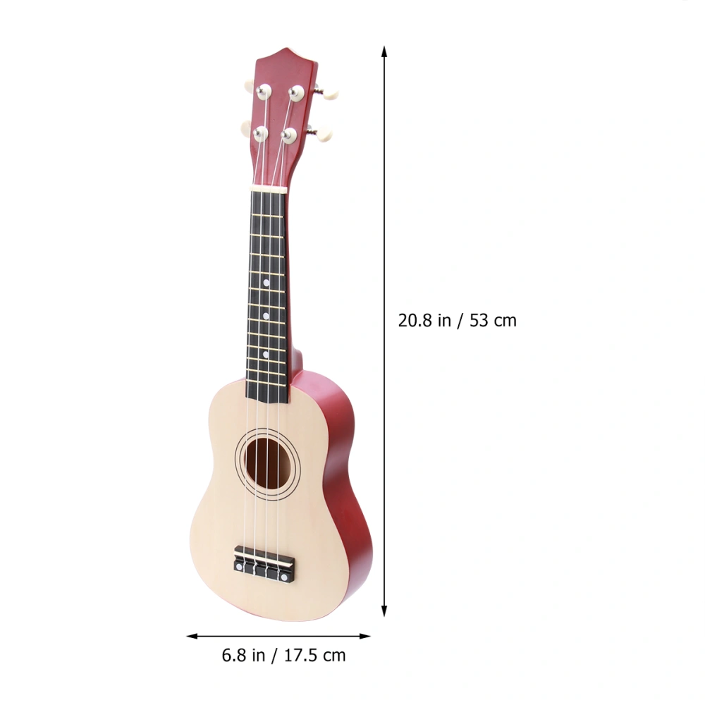 21 Inches Ukulele Guitar Toy Wooden Ukulele Guitar Toy Funny Solid Wood Musical Instruments Model Toy Early Educational Guitar Toy (Burlywood)